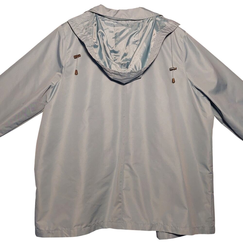Blair Jacket Raincoat Windbreaker Button Up VTG 90's Women's Sz XXXL Light Blue